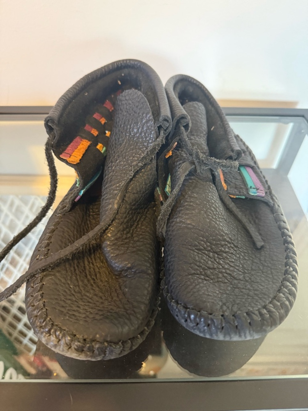 Unisex Black Moccasin-Style Leather Shoes